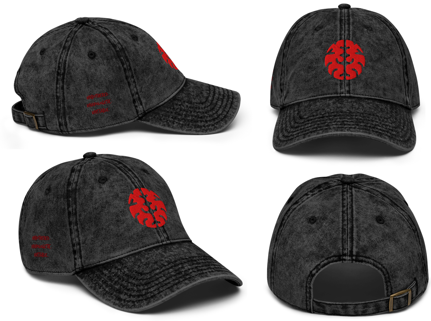 Black & Dark Red | Unbothered. Unapologetic. Unstable. | DL Vintage Twill Cap