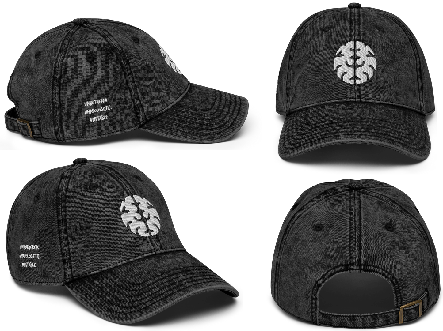 Black & White | Unbothered. Unapologetic. Unstable. | DL Vintage Twill Cap