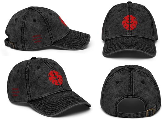 Black & Dark Red | Unbothered. Unapologetic. Unstable. | DL Vintage Twill Cap