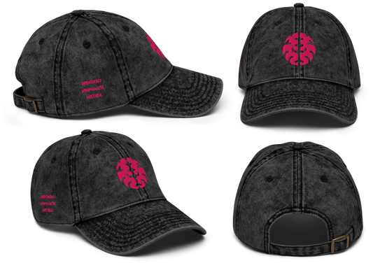 Black & Retro Pink | Unbothered. Unapologetic. Unstable. | DL Vintage Twill Cap